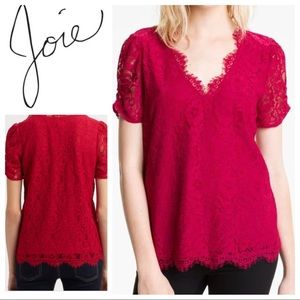 NWOT - Joie Red Lace Top